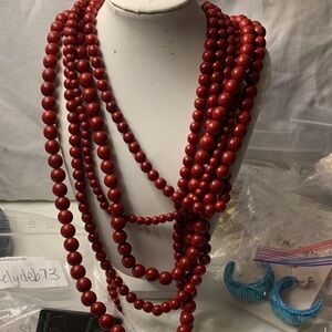 Elegant Red Beaded Necklace